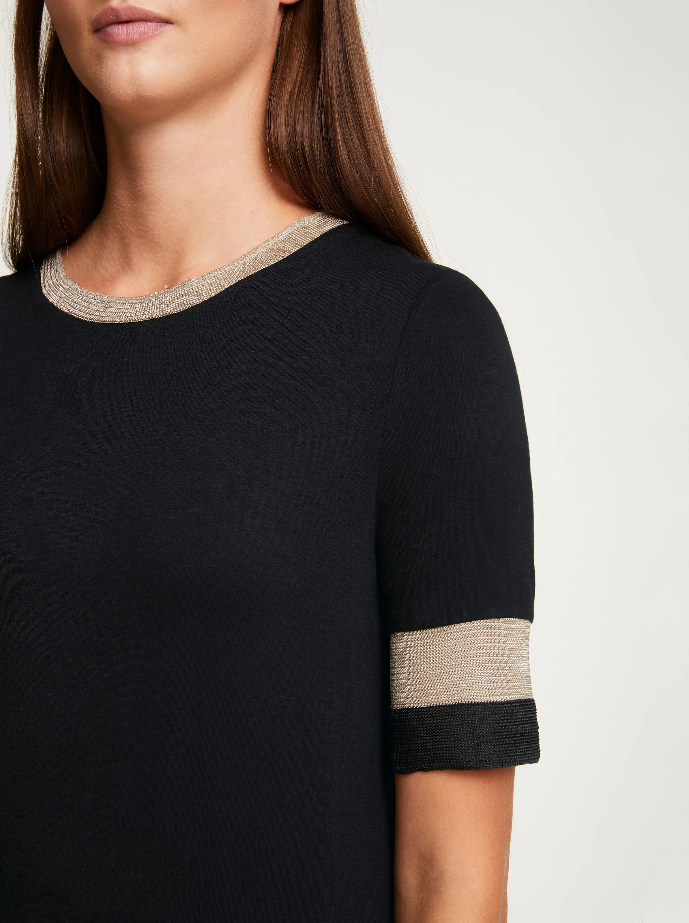 heine Rundhals-Shirt in schwarz