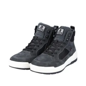 Rieker EVOLUTION Herren Stiefel Schnürstiefel TEX- Membran Rauleder Wechselfußbett blau S22 U0069-45