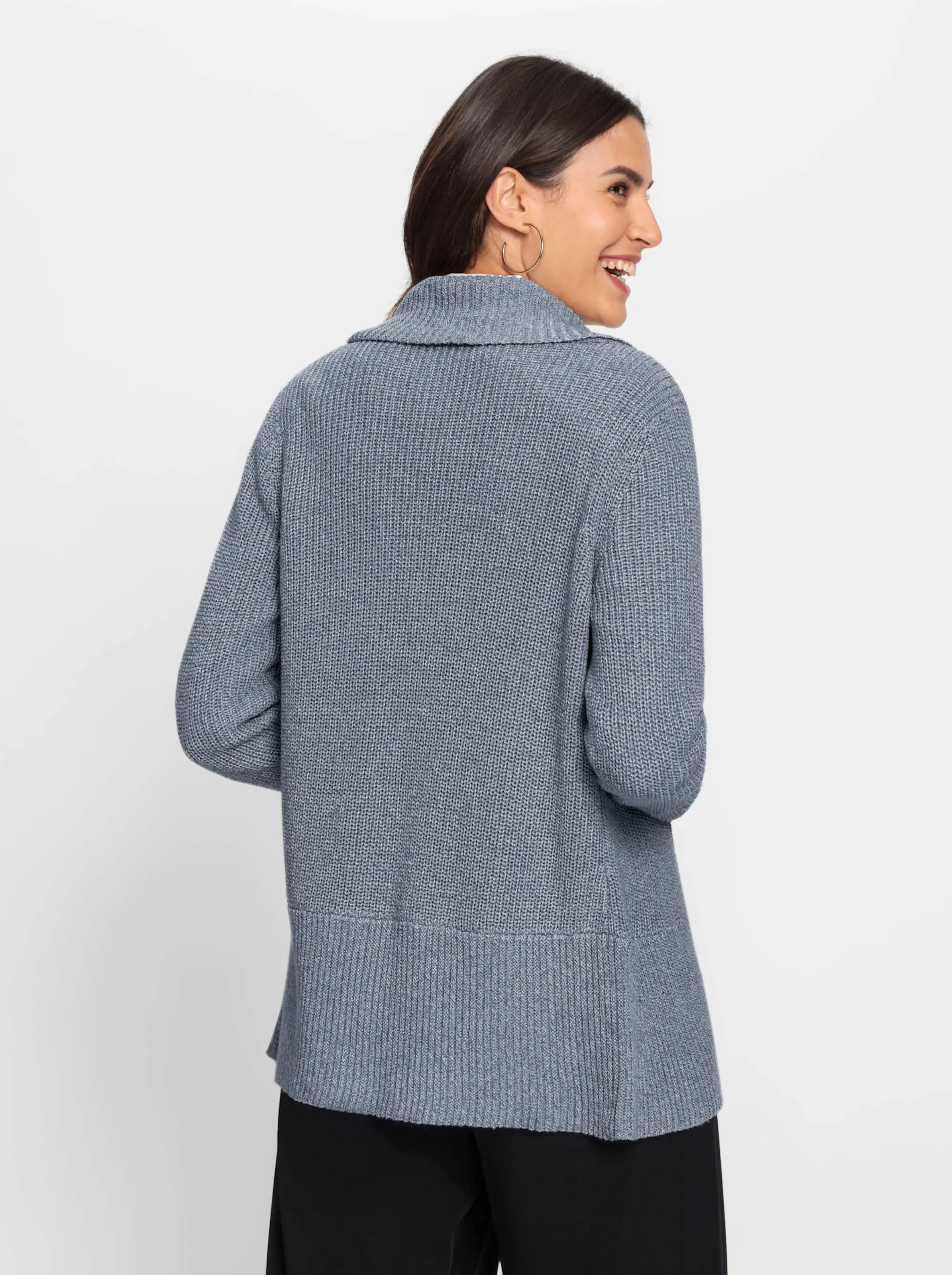 Strickjacke in rauchblau-meliert